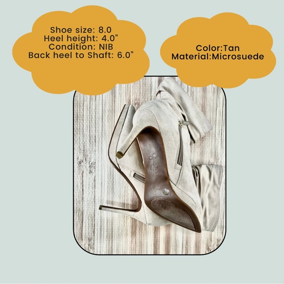 NIB Jessica Simpson Gaiven Slouchy Platform Stiletto Ankle Booties Beige Sz 8 - Picture 3 of 8